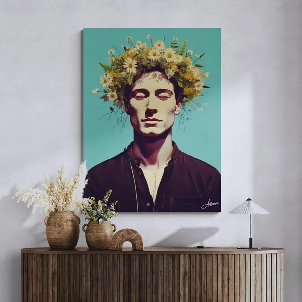 Male_Crown_Silhouette_Paintings_Illustration_Decor_Canvas_Painting_For_Home_And_Offices