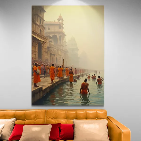Banaras_Ghat_Varanasi_Spiritual_Religious_Meditation_Canvas_Painting_For_Home_And_Offices