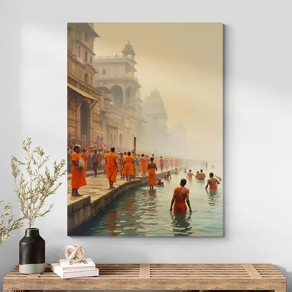 Banaras_Ghat_Varanasi_Spiritual_Religious_Meditation_Canvas_Painting_For_Home_And_Offices