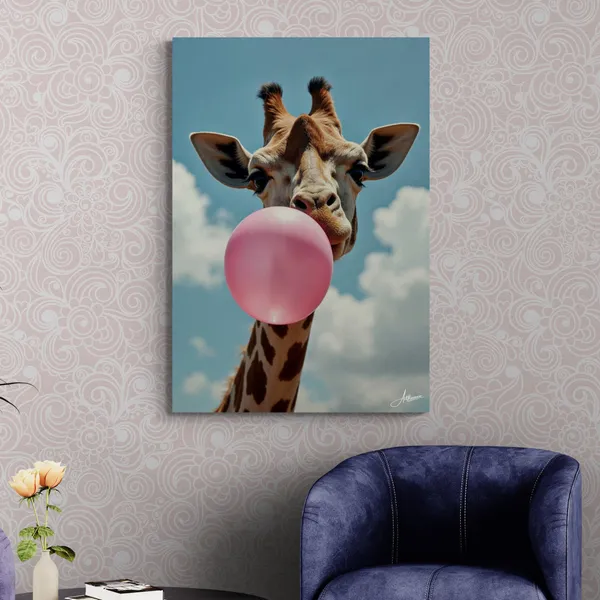Giraffe_Quirky_Paintings_Bubble_Decor_Canvas_Painting_For_Home_And_Offices