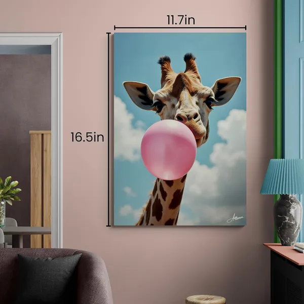 Giraffe_Quirky_Paintings_Bubble_Decor_Canvas_Painting_For_Home_And_Offices