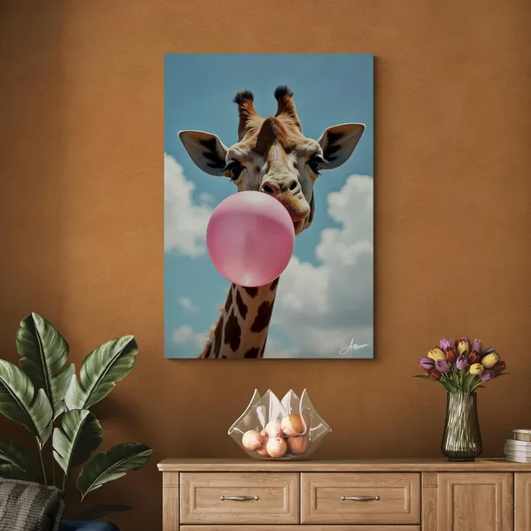 Giraffe_Quirky_Paintings_Bubble_Decor_Canvas_Painting_For_Home_And_Offices