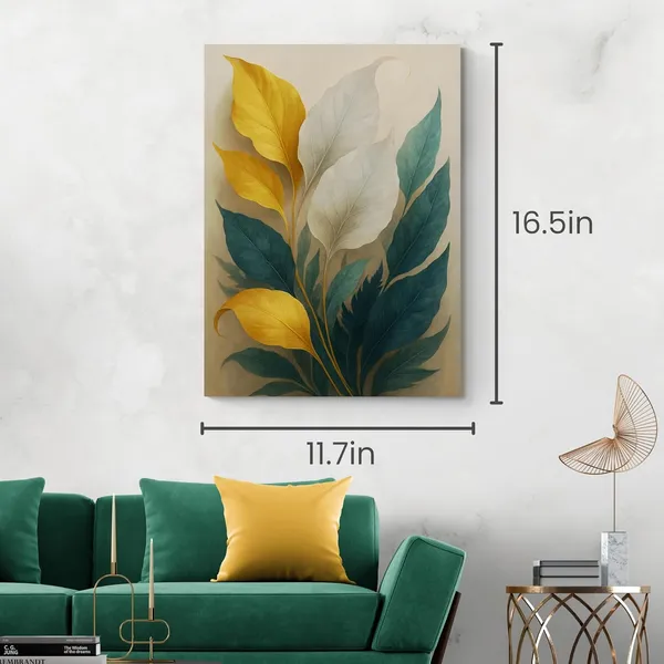 Floral_Abstract_Elegant_Golden_Leaf_Decorations_Canvas_Painting_For_Home_And_Offices