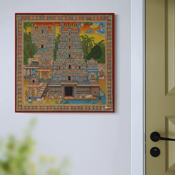 Gopuram_South_Indian_Temple_Paintings_Religious_Canvas_Painting_For_Home_And_Offices