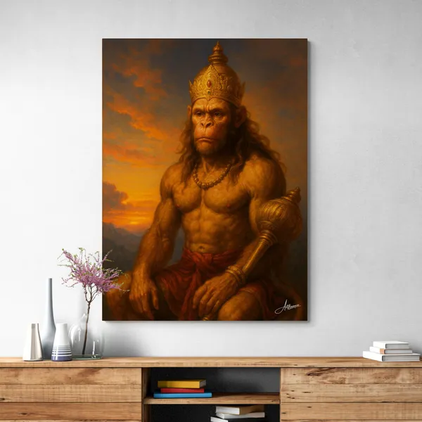 Hanuman_Bajrang_Bali_Vastu_Art_Warm_Canvas_Painting_For_Home_And_Offices