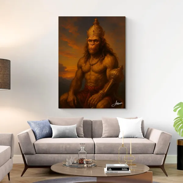 Hanuman_Bajrang_Bali_Vastu_Art_Warm_Canvas_Painting_For_Home_And_Offices