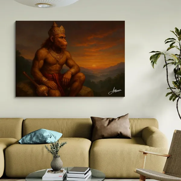 Hanuman_Bajrang_Bali_Vastu_Art_Warm_Canvas_Painting_For_Home_And_Offices