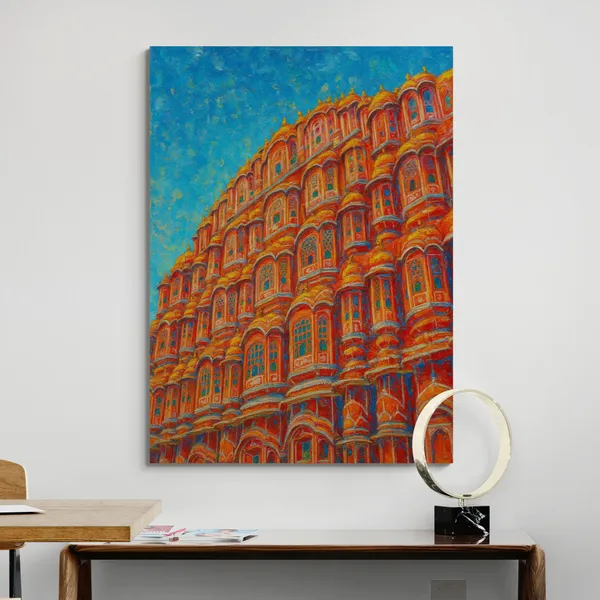 Hawa_Mahal_Realistic_Jaipur_Tourism_Beautiful_Canvas_Painting_For_Home_And_Offices