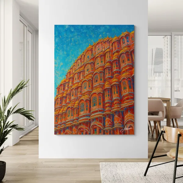 Hawa_Mahal_Realistic_Jaipur_Tourism_Beautiful_Canvas_Painting_For_Home_And_Offices