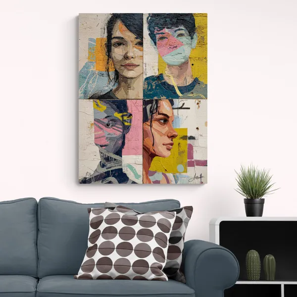 Split_Portrait_Abstract_Human_Framed_Art_Canvas_Painting_For_Home_And_Offices