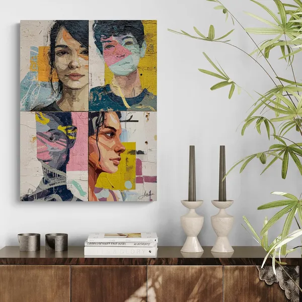 Split_Portrait_Abstract_Human_Framed_Art_Canvas_Painting_For_Home_And_Offices