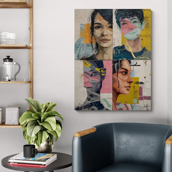 Split_Portrait_Abstract_Human_Framed_Art_Canvas_Painting_For_Home_And_Offices