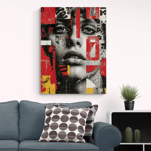 Street_Style_Abstract_Face_Framed_Art_Canvas_Painting_For_Home_And_Offices