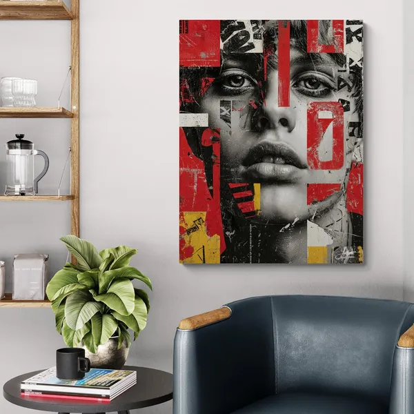 Street_Style_Abstract_Face_Framed_Art_Canvas_Painting_For_Home_And_Offices