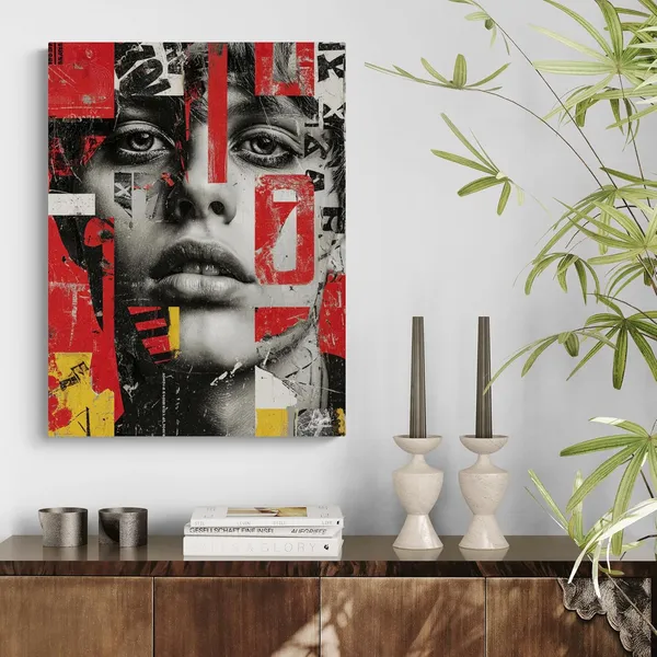 Street_Style_Abstract_Face_Framed_Art_Canvas_Painting_For_Home_And_Offices