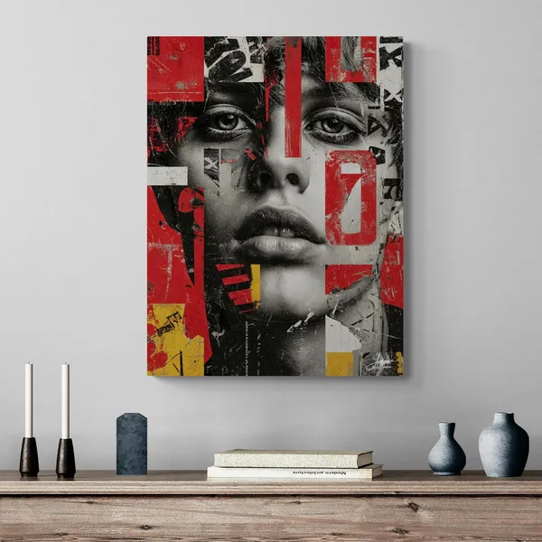 Street_Style_Abstract_Face_Framed_Art_Canvas_Painting_For_Home_And_Offices