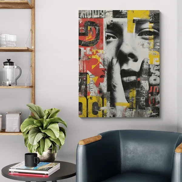 Editorial_Collage_Abstract_Portrait_Framed_Art_Canvas_Painting_For_Home_And_Offices