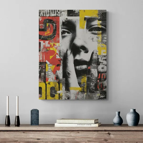 Editorial_Collage_Abstract_Portrait_Framed_Art_Canvas_Painting_For_Home_And_Offices