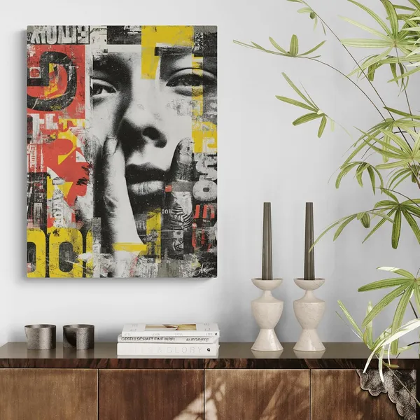 Editorial_Collage_Abstract_Portrait_Framed_Art_Canvas_Painting_For_Home_And_Offices