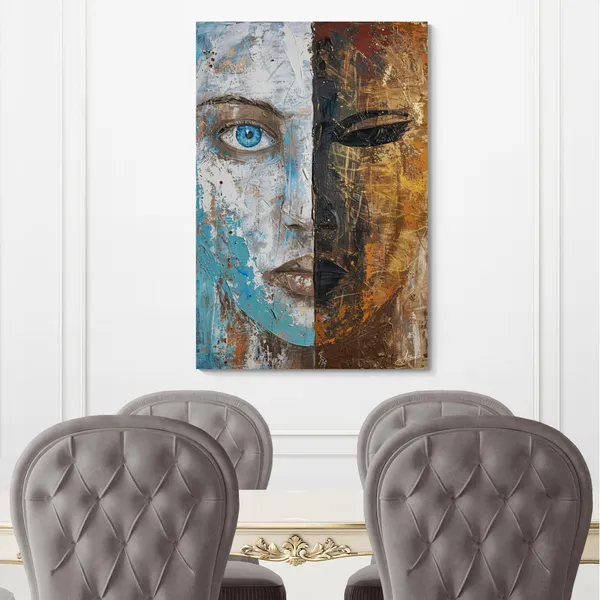 Split_Face_Abstract_Human_Framed_Art_Canvas_Painting_For_Home_And_Offices
