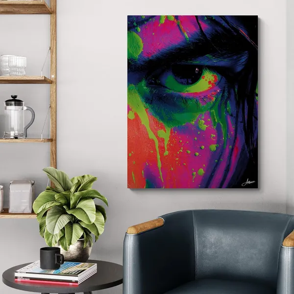Neon_Abstract_Human_Face_Framed_Art_Canvas_Painting_For_Home_And_Offices