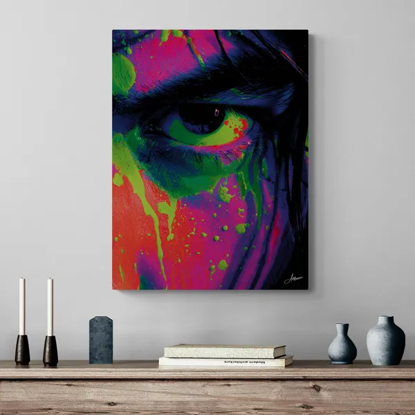 Neon_Abstract_Human_Face_Framed_Art_Canvas_Painting_For_Home_And_Offices