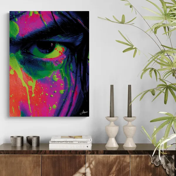 Neon_Abstract_Human_Face_Framed_Art_Canvas_Painting_For_Home_And_Offices