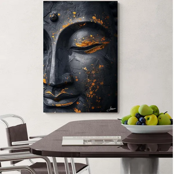 Textured_Black_Buddha_Framed_Art_Premium_Canvas_Painting_For_Home_And_Offices