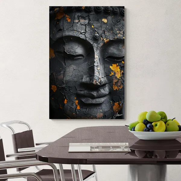 Black_Gold_Textured_Buddha_Framed_Art_Canvas_Painting_For_Home_And_Offices