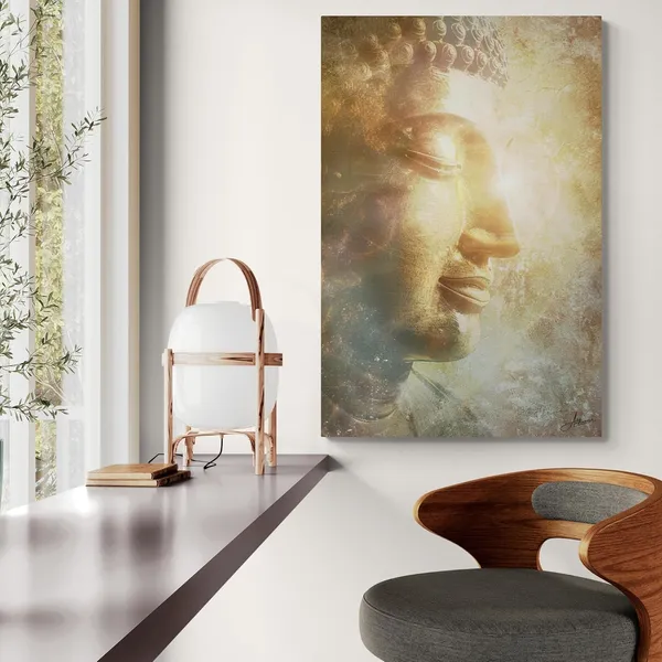 Golden_Light_Buddha_Framed_Art_Side_Canvas_Painting_For_Home_And_Offices