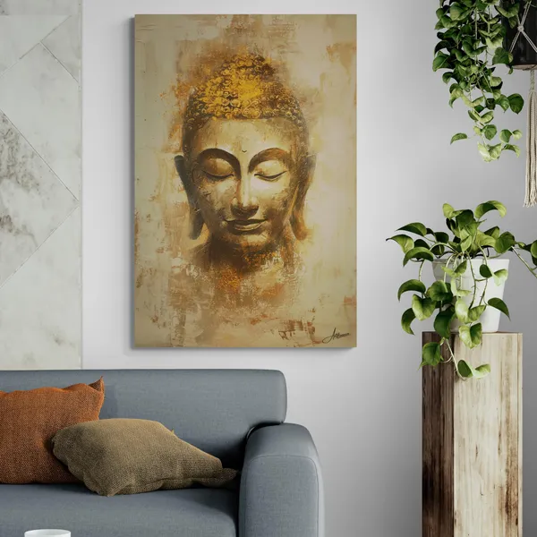 Minimal_Golden_Buddha_Framed_Art_Soft_Canvas_Painting_For_Home_And_Offices