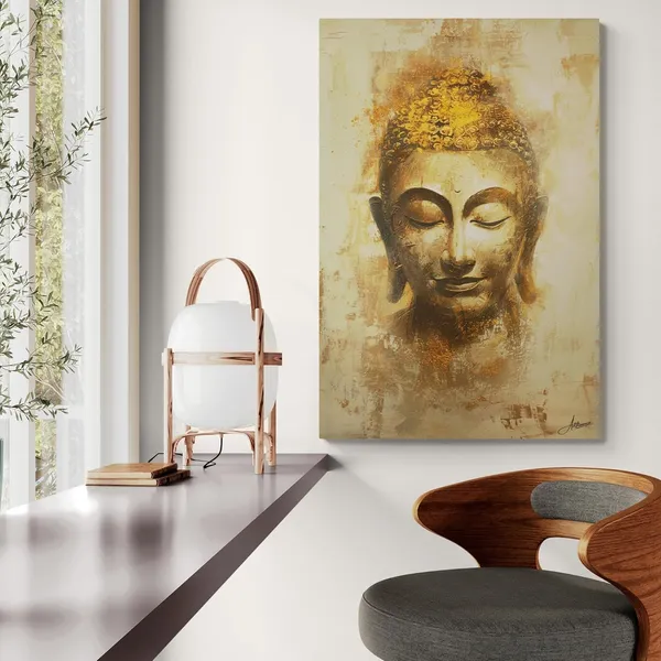 Minimal_Golden_Buddha_Framed_Art_Soft_Canvas_Painting_For_Home_And_Offices