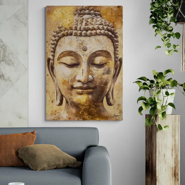 Classic_Serenity_Buddha_Framed_Art_Earthy_Canvas_Painting_For_Home_And_Offices