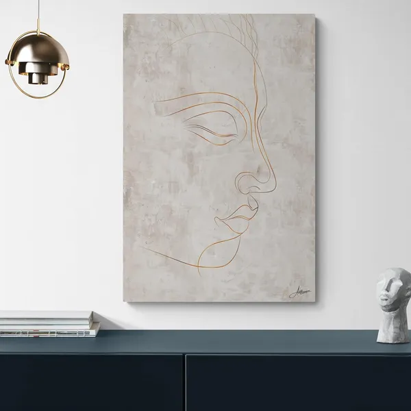 Abstract_Buddha_Contour_Framed_Art_Luxury_Canvas_Painting_For_Home_And_Offices