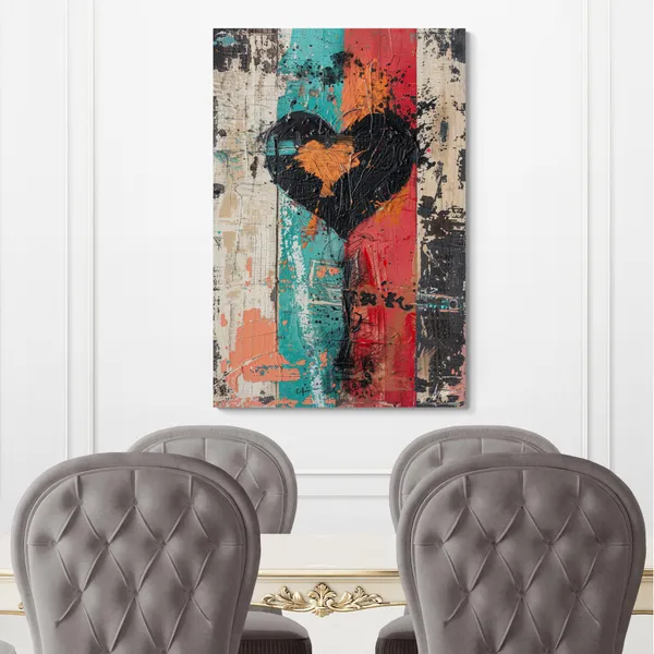 Textured_Abstract_Heart_Framed_Art_Premium_Canvas_Painting_For_Home_And_Offices