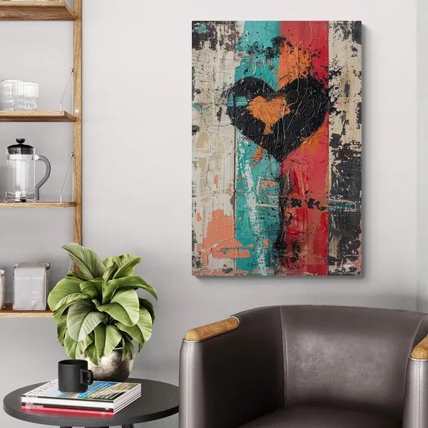 Textured_Abstract_Heart_Framed_Art_Premium_Canvas_Painting_For_Home_And_Offices