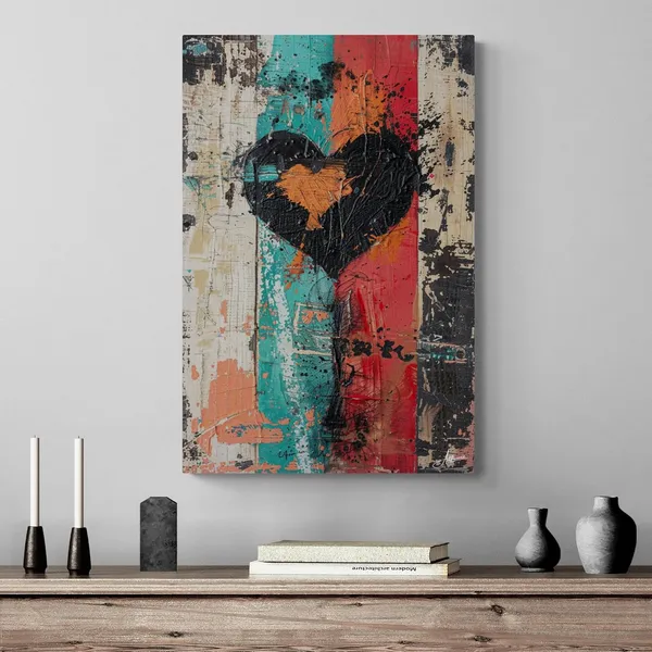 Textured_Abstract_Heart_Framed_Art_Premium_Canvas_Painting_For_Home_And_Offices