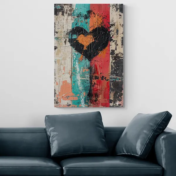 Textured_Abstract_Heart_Framed_Art_Premium_Canvas_Painting_For_Home_And_Offices