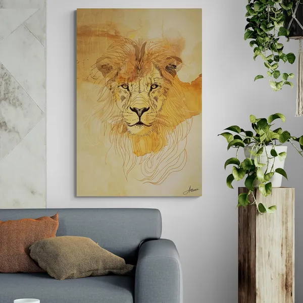 Symmetrical_Lion_Framed_Art_Premium_Minimal_Canvas_Painting_For_Home_And_Offices