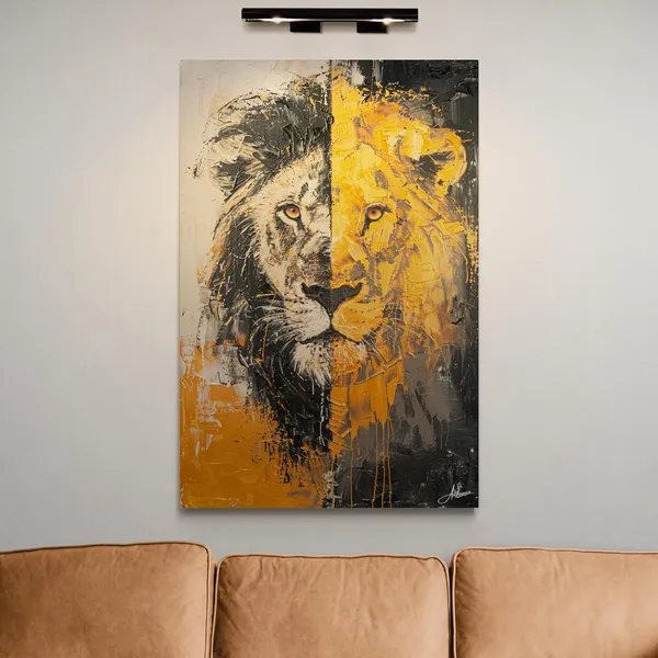Split_Power_Lion_Framed_Art_Premium_Canvas_Painting_For_Home_And_Offices