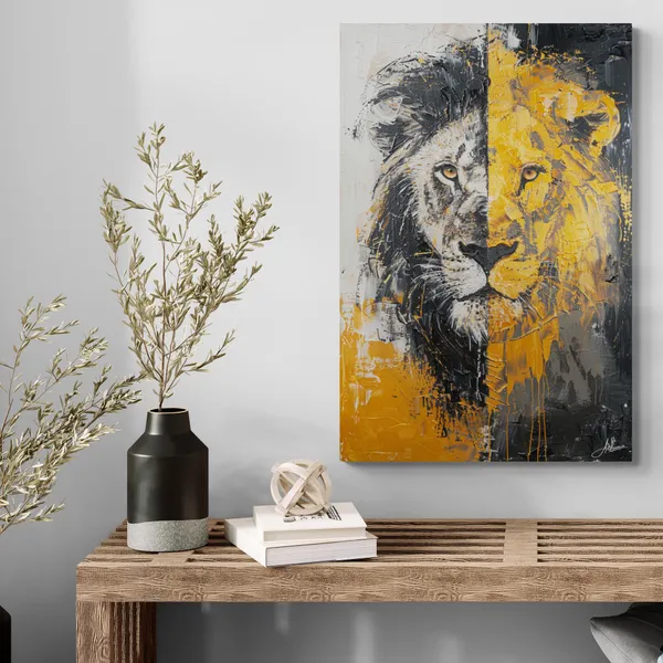 Split_Power_Lion_Framed_Art_Premium_Canvas_Painting_For_Home_And_Offices