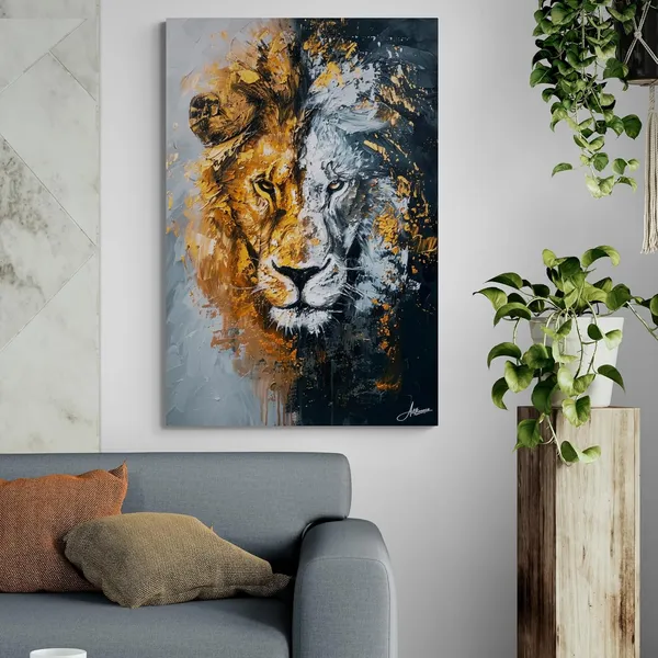 Shadow_Strength_Lion_Framed_Art_Premium_Canvas_Painting_For_Home_And_Offices