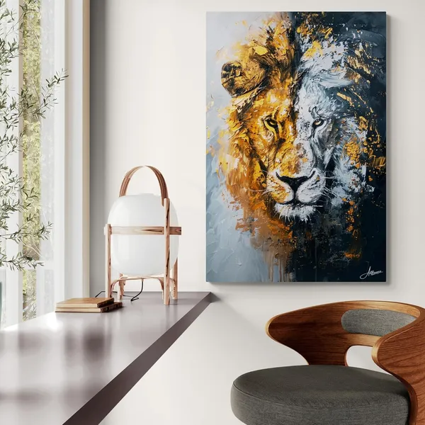 Shadow_Strength_Lion_Framed_Art_Premium_Canvas_Painting_For_Home_And_Offices