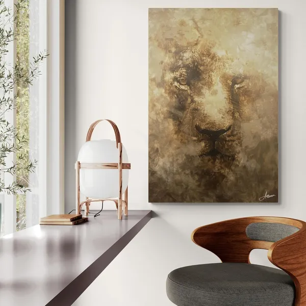 Earthbound_Lion_Framed_Art_Premium_Textured_Canvas_Painting_For_Home_And_Offices