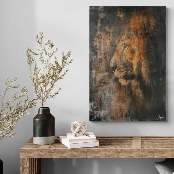 Introspective_Lion_Framed_Art_Premium_Moody_Canvas_Painting_For_Home_And_Offices