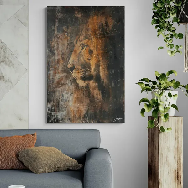 Introspective_Lion_Framed_Art_Premium_Moody_Canvas_Painting_For_Home_And_Offices