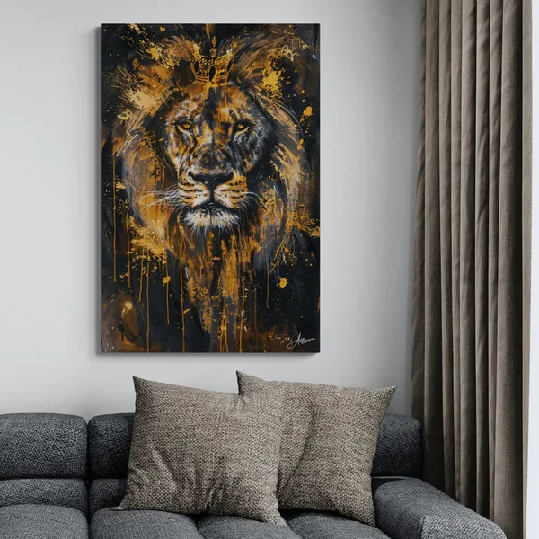 Tribal_Power_Lion_Framed_Art_Premium_Canvas_Painting_For_Home_And_Offices