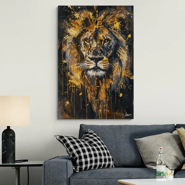Tribal_Power_Lion_Framed_Art_Premium_Canvas_Painting_For_Home_And_Offices