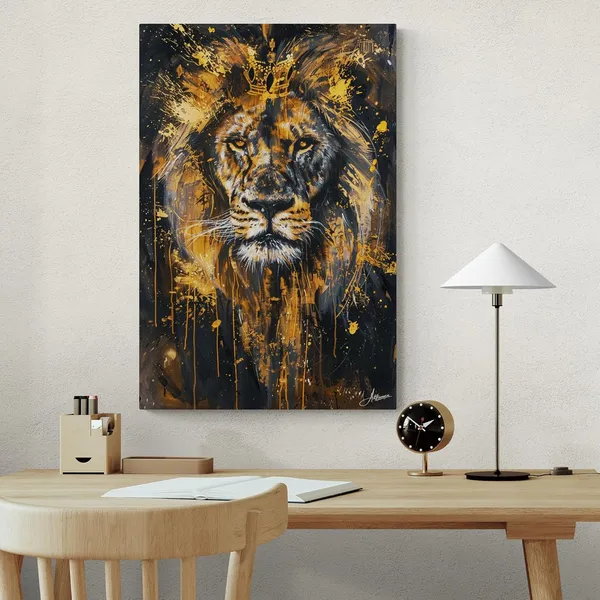 Tribal_Power_Lion_Framed_Art_Premium_Canvas_Painting_For_Home_And_Offices