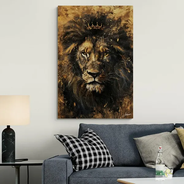Golden_Crown_Lion_Framed_Art_Premium_Canvas_Painting_For_Home_And_Offices